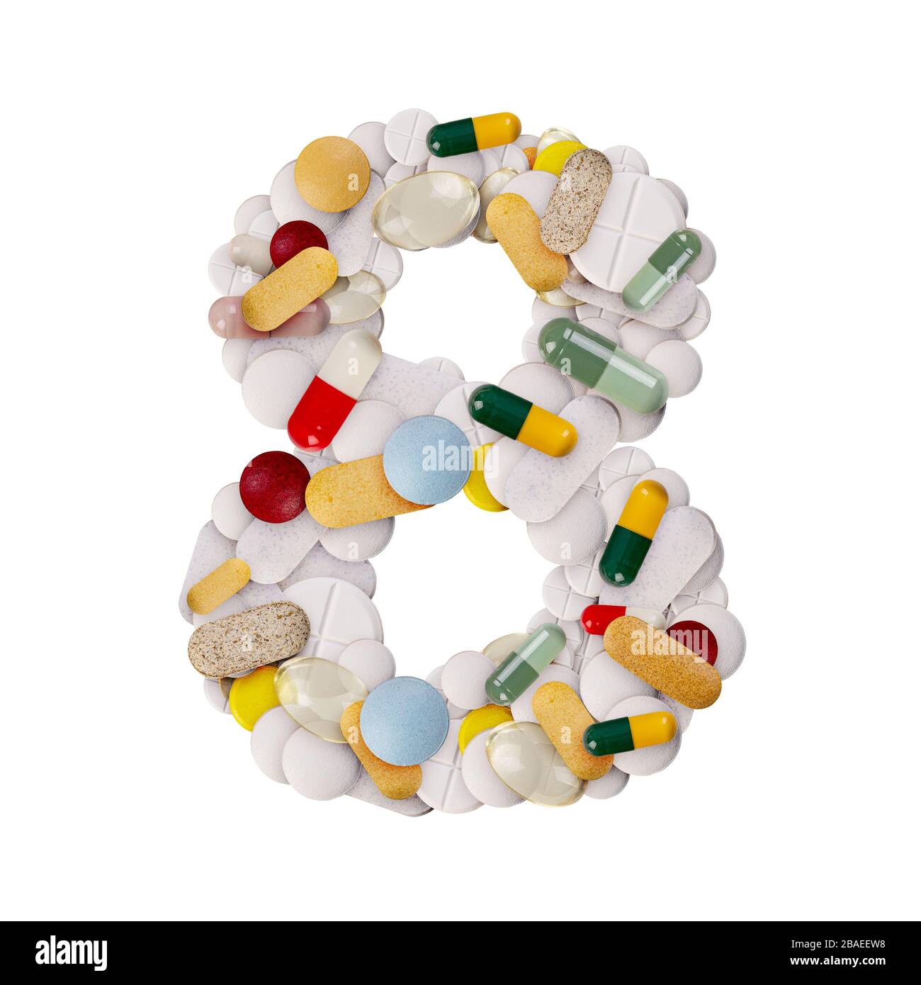 Number 8 made of pills Stock Photo - Alamy