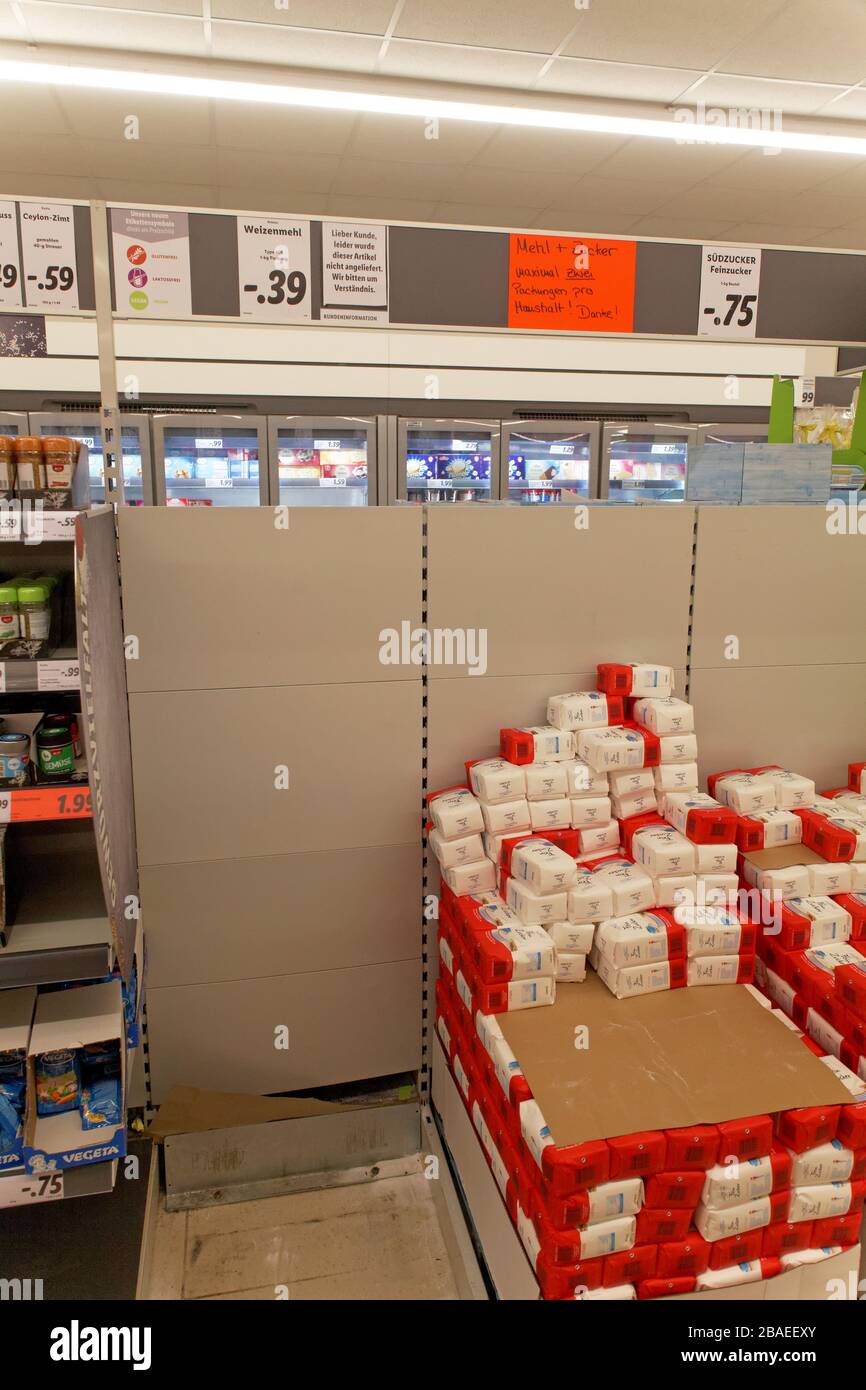 German supermarket empty shelves High Resolution Stock Photography and