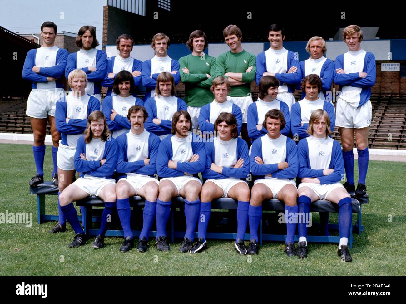 back row (l-r)  Roger Hynd, Alan Whitehead, Tommy Carroll, Ray Martin, Paul Cooper, Mike Kelly, Stan Harland,, Tony Want, David Robinson. middle row: George Smith, Alan Campbell, Gary Pendrey, Gordon Taylor, Bobby Hope, Malcolm Page. front row  Steve Phillips, Bob Hatton, Bob Latchford, Trevor Francis, Phil Summerill, Kenny Burns. Stock Photo