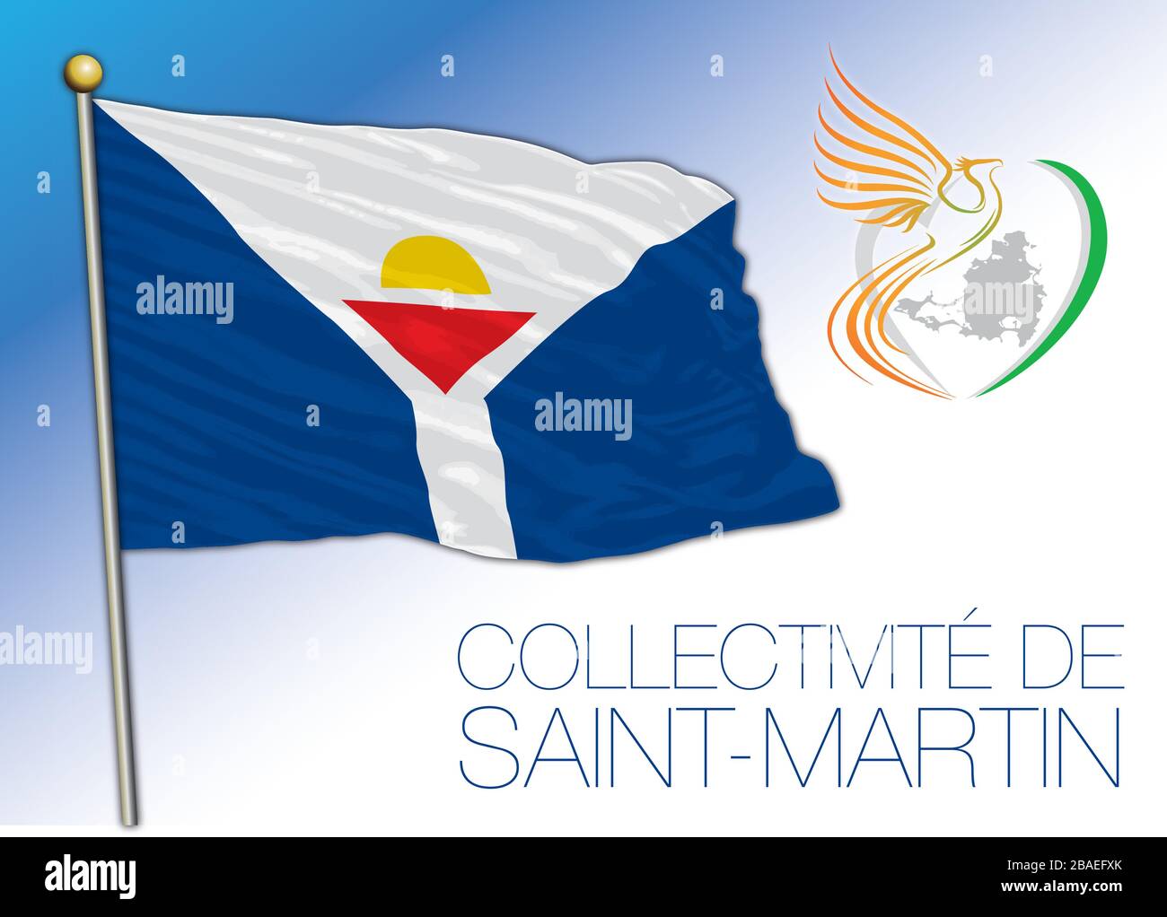 Saint-Martin hanging Flag: Graphic #97024897