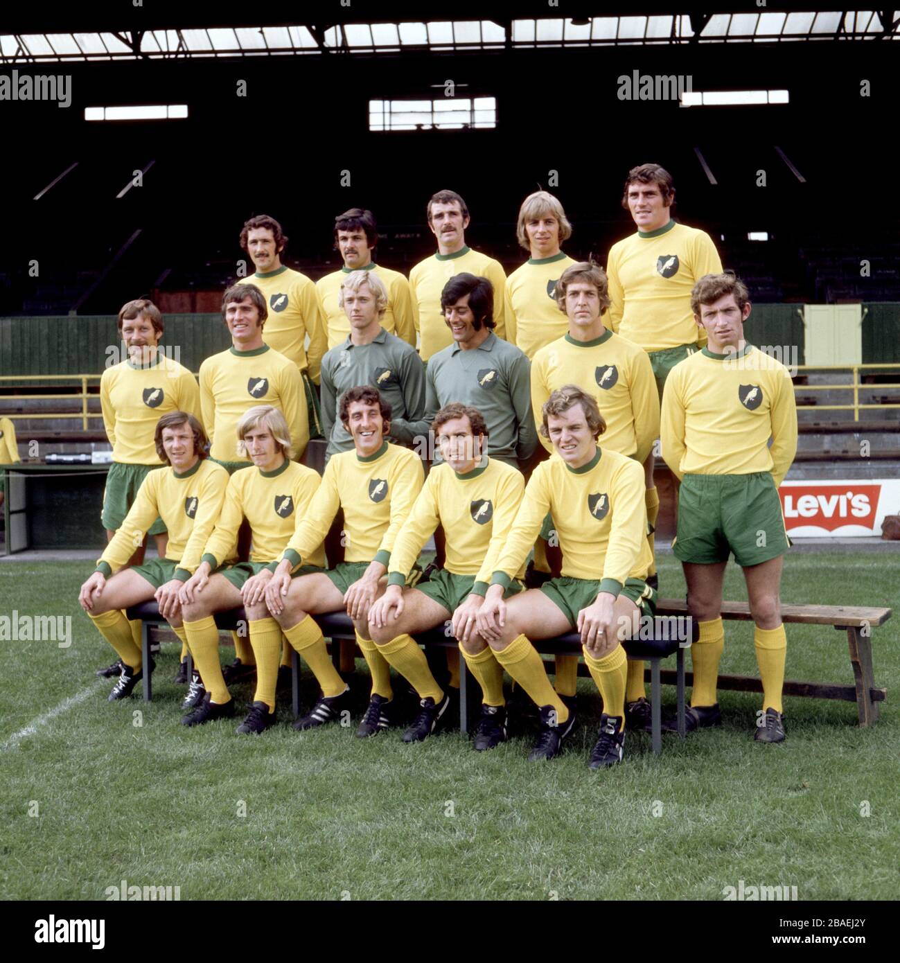 Norwich City squad 1971-72: (back row, l-r) Geoff Butler, Max Briggs, Terry  Anderson, Trevor Howard, Alan Black; (middle row, l-r) David Stringer,  Duncan Forbes, Mervyn Cawston, Kevin Keelan, Stephen Govier, Clive Payne; (