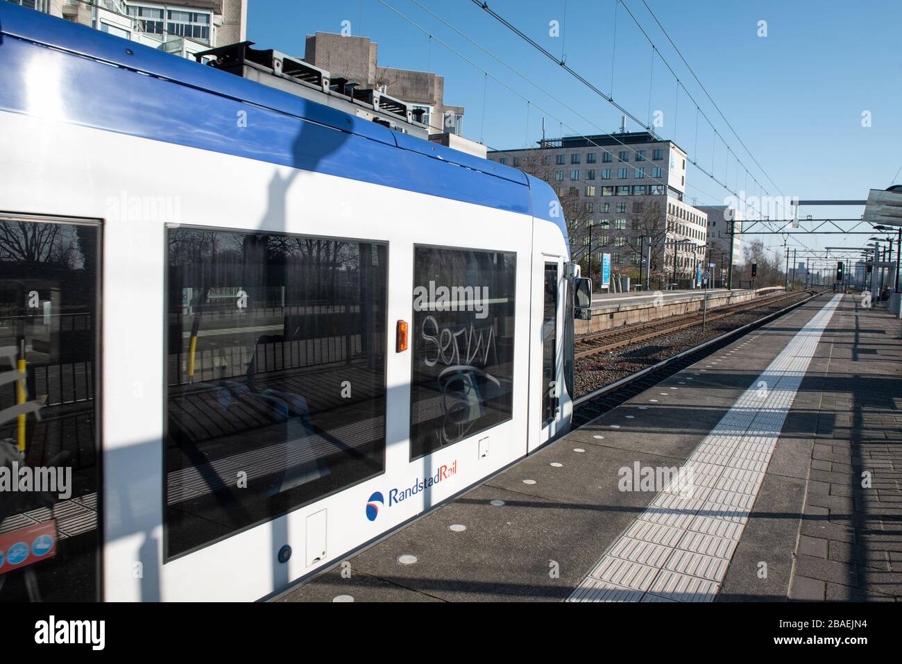 The Netherlands. Rotterdam. Due to the Corona virus, the city is virtually empty. Stock Photo