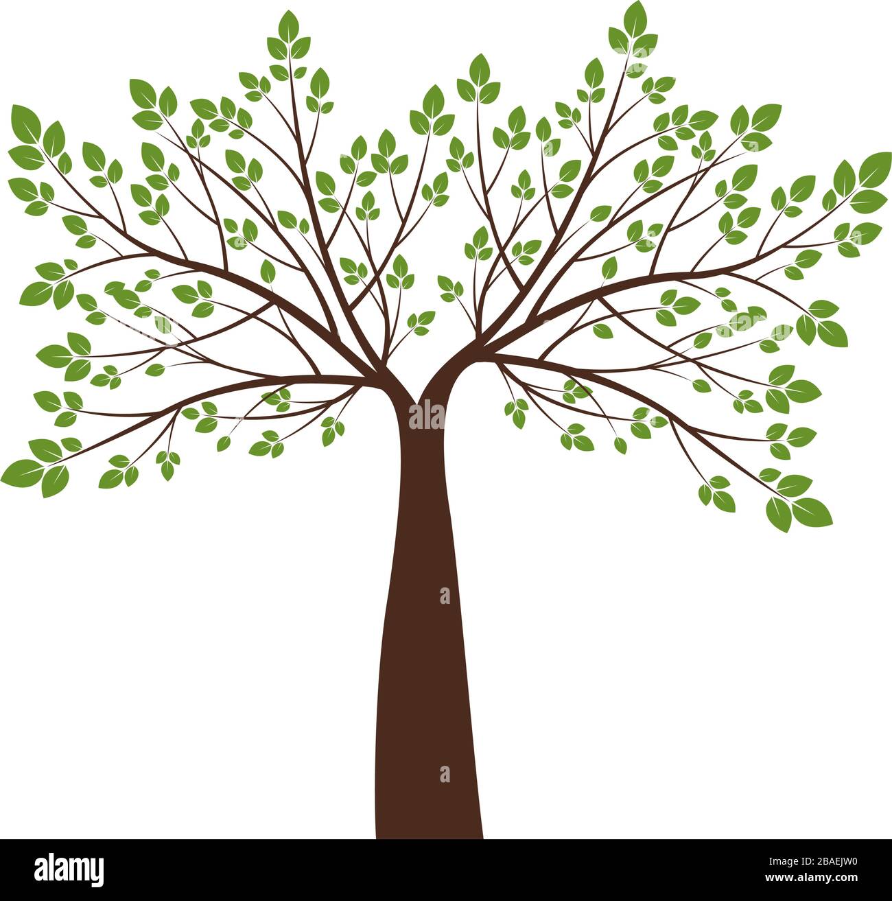 Green Tree and Leaves. Vector Illustration Stock Vector Image & Art - Alamy