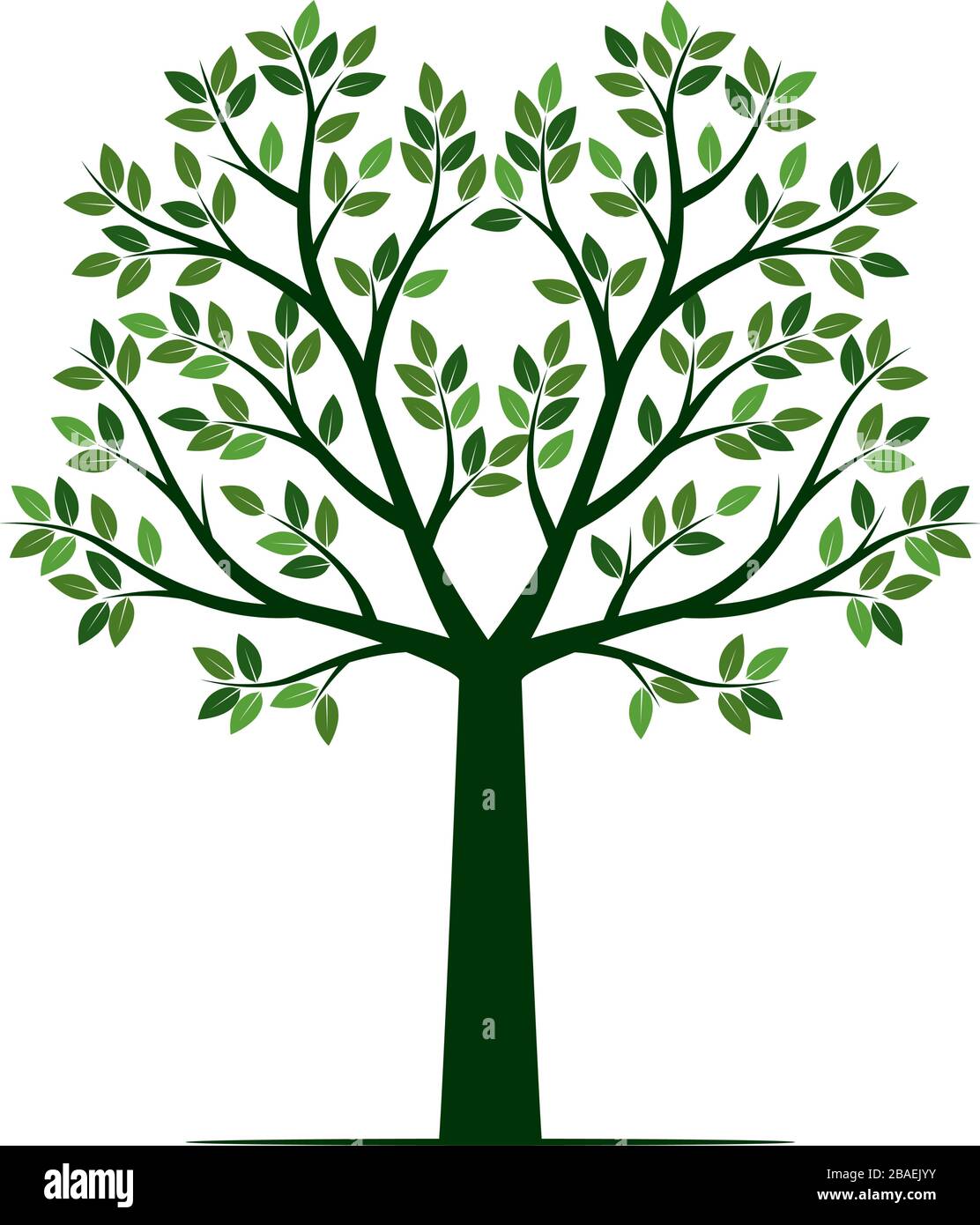 Green Tree and Leaves. Vector Illustration Stock Vector Image & Art - Alamy