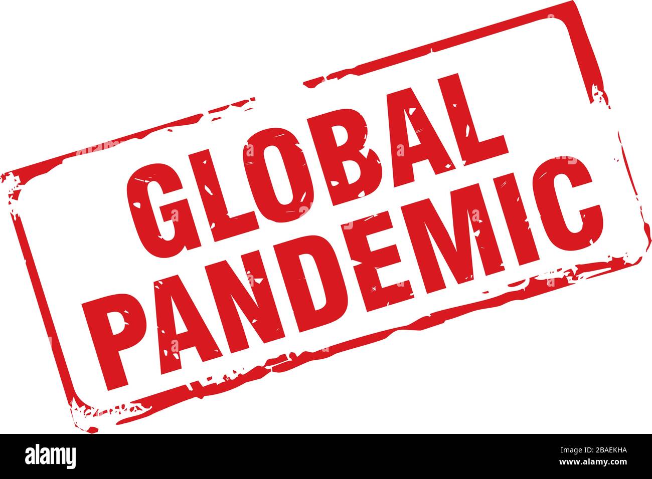 Red stamp and text Global pandemic. Vectro Illustration. Stock Vector