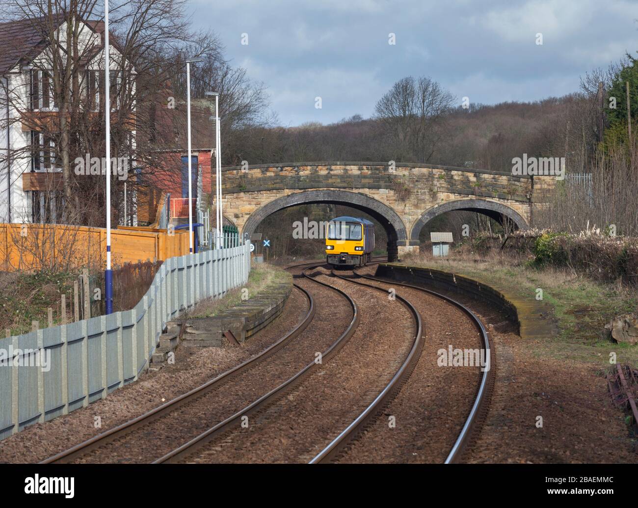 Northern Rail class 144 pacer train 144013 arriving at Chapeltown (south Yorkshire) Stock Photo