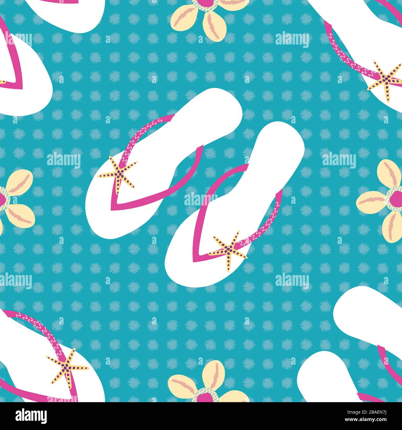 Flip flop shoe seamless vector pattern background. Pretty sandal and ...