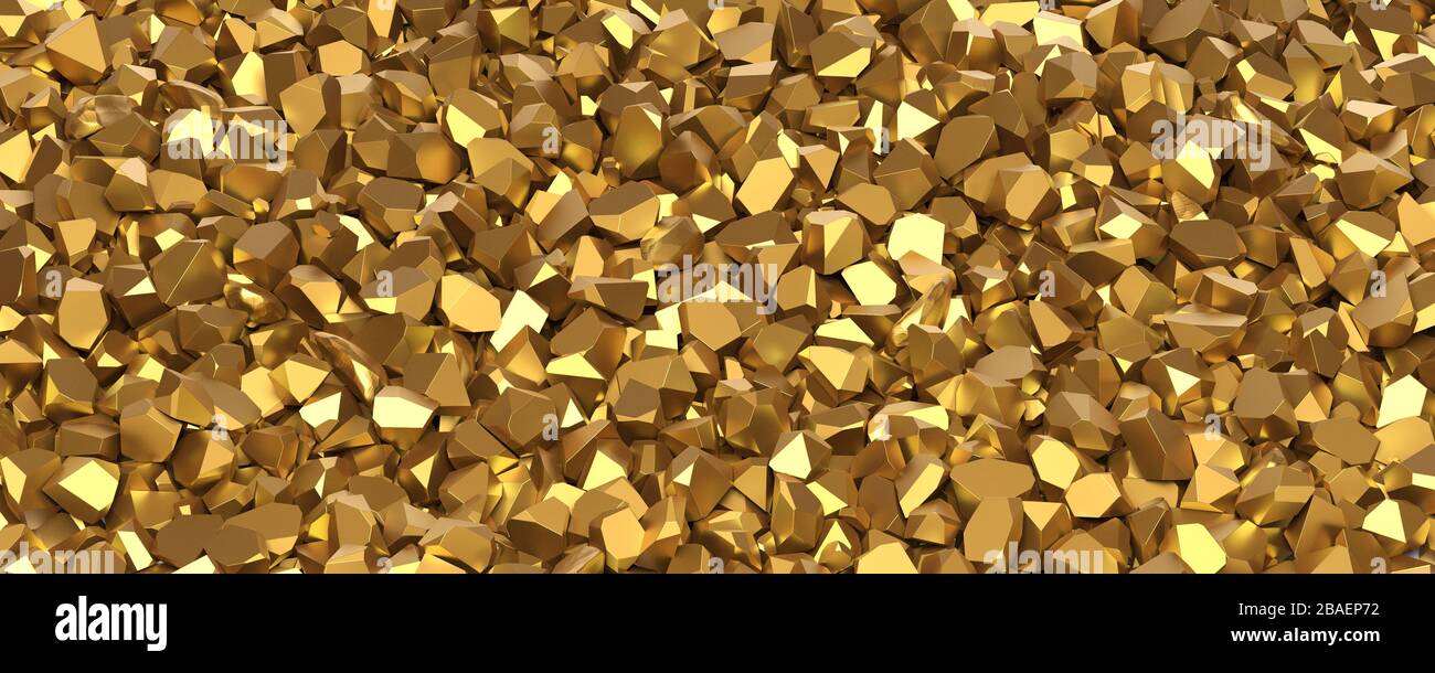 Gold nuggets on white background 3D rendering Stock Photo - Alamy
