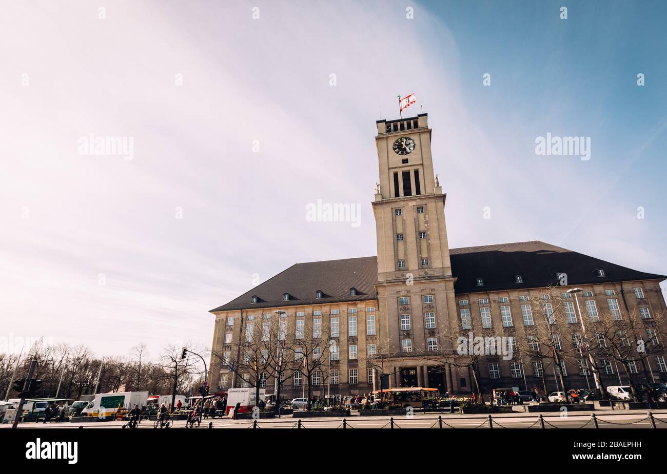 Town Hall Tempelhof-Schoneberg in Berlin, Germany with blue sky Stock ...