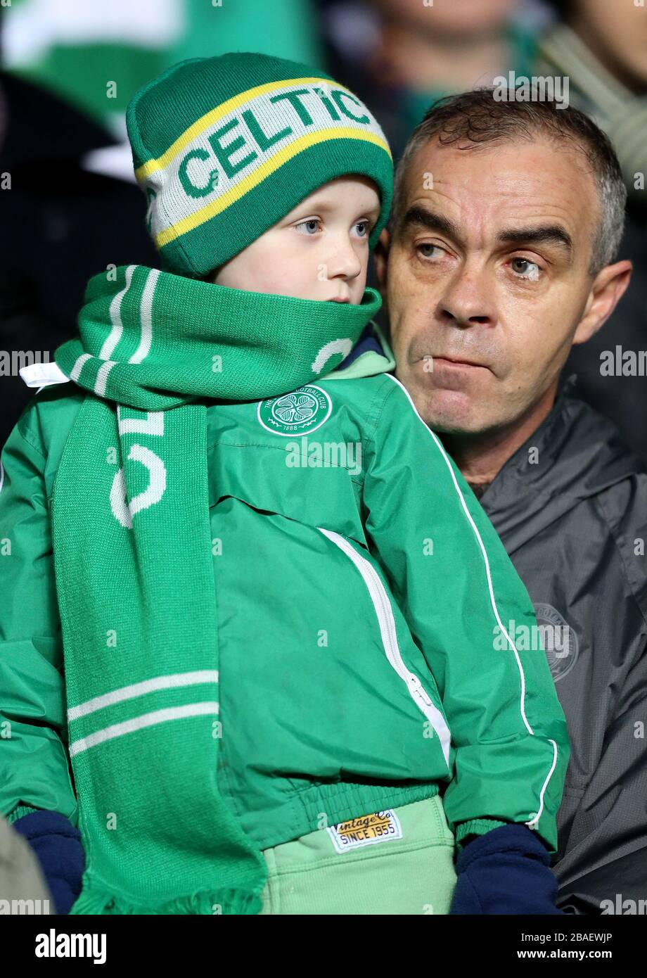 A young Celtic fan in the stands Stock Photo