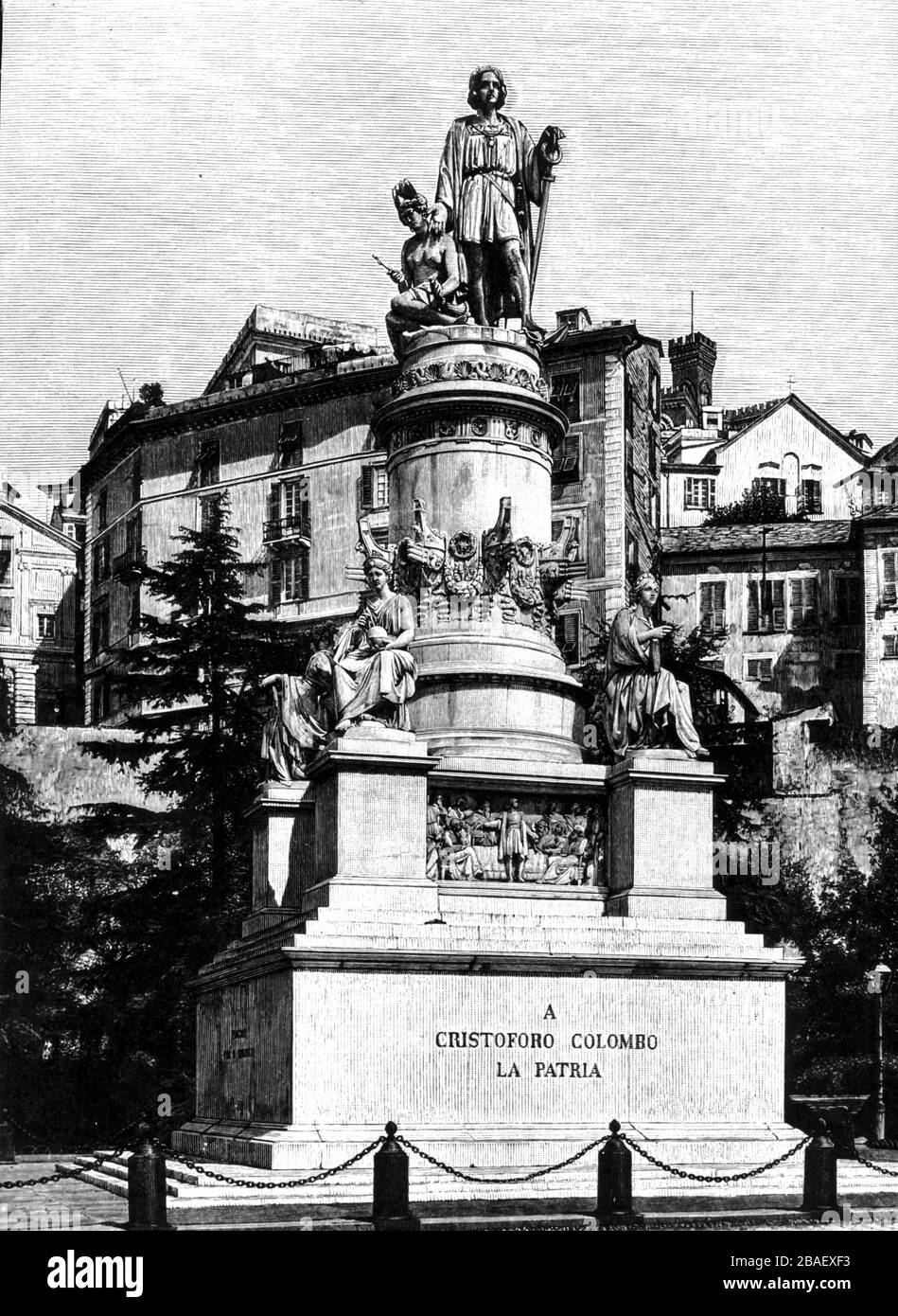 monument to christopher columbus, genoa, 1960s Stock Photo