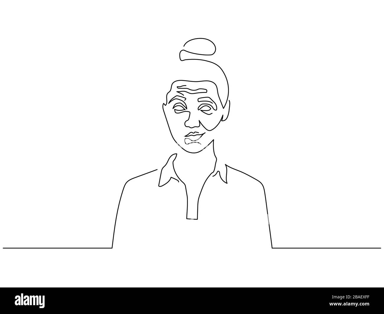 Woman face isolated line drawing, vector illustration design. People collection. Stock Vector