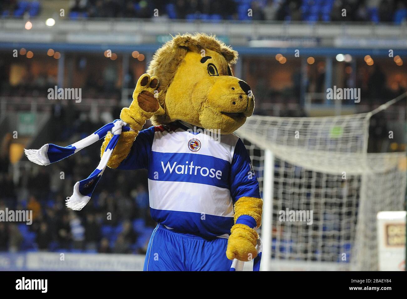 Reading mascot Kingsley Royal waves to home fans Stock Photo