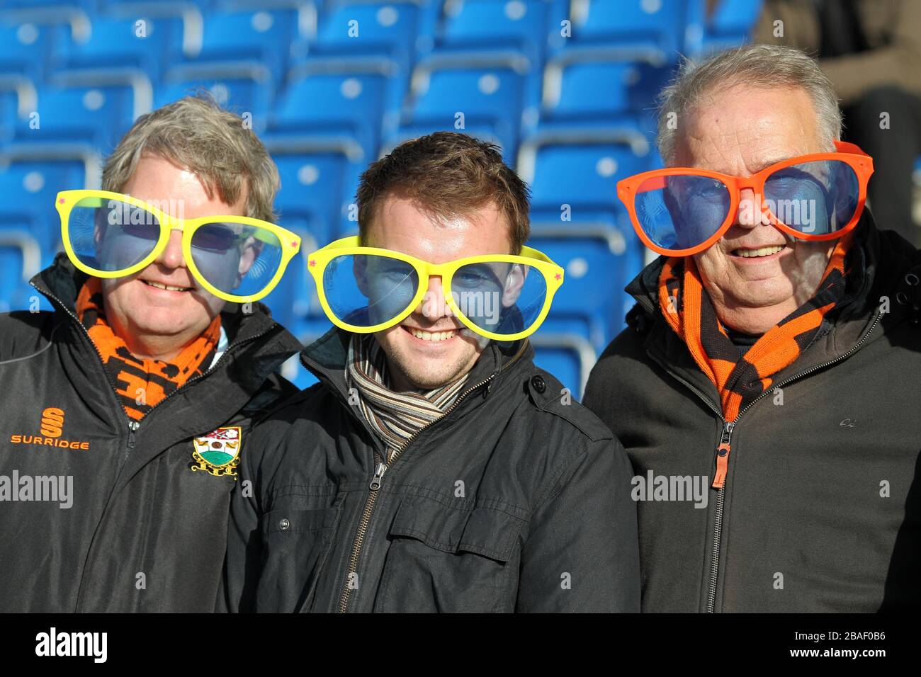 Barnet fans show their support for Edgar Davids in the stands Stock Photo