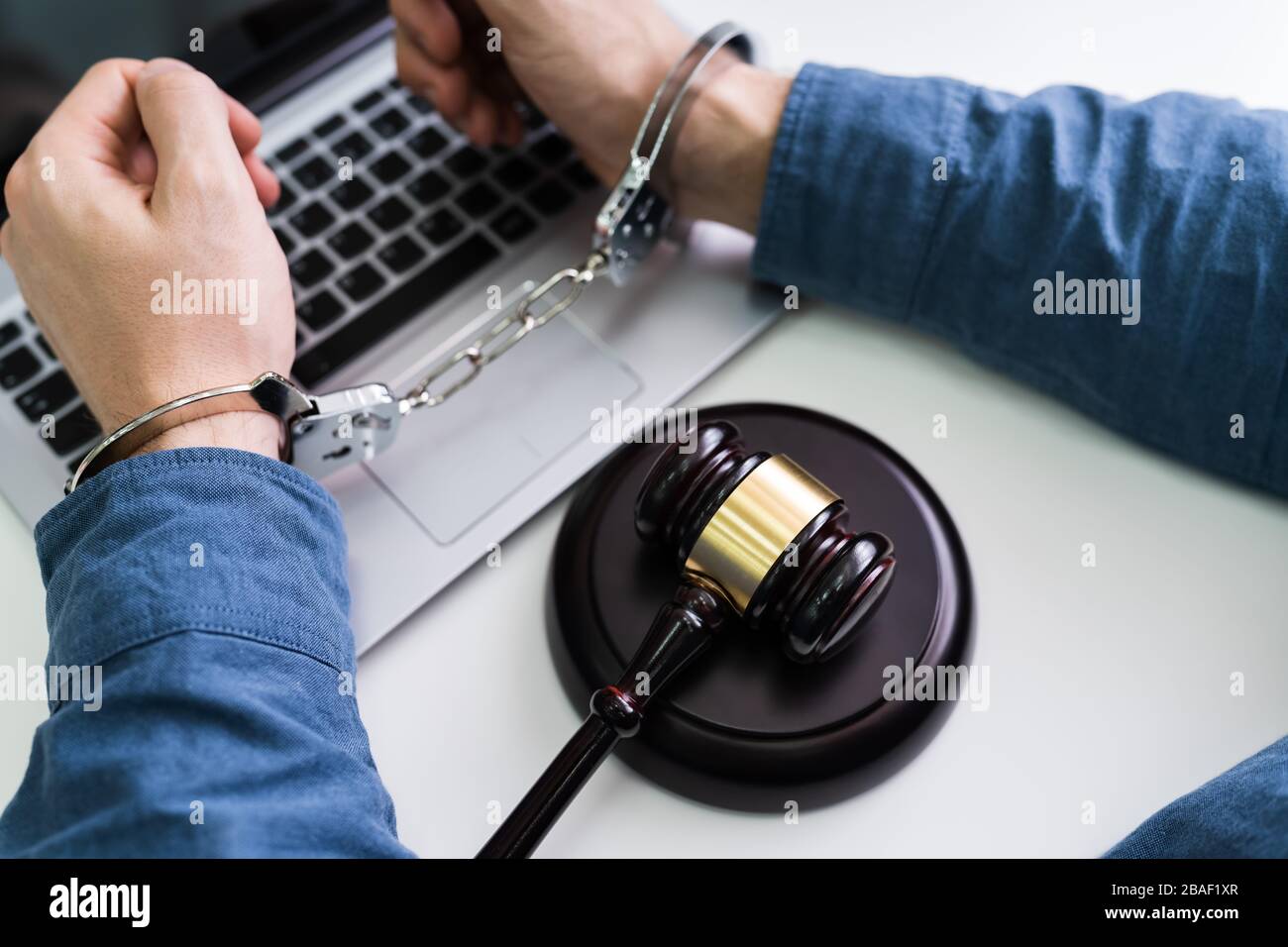 Online Security And Cyber Crime Law And Legal Action Stock Photo