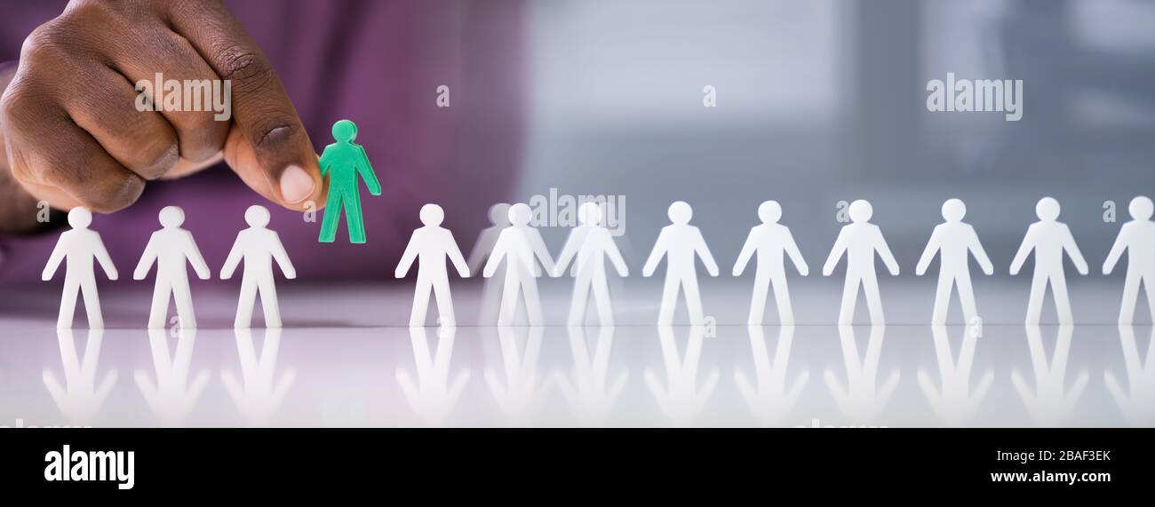 Hand Picking Ideal Job Candidate From Row Stock Photo Alamy