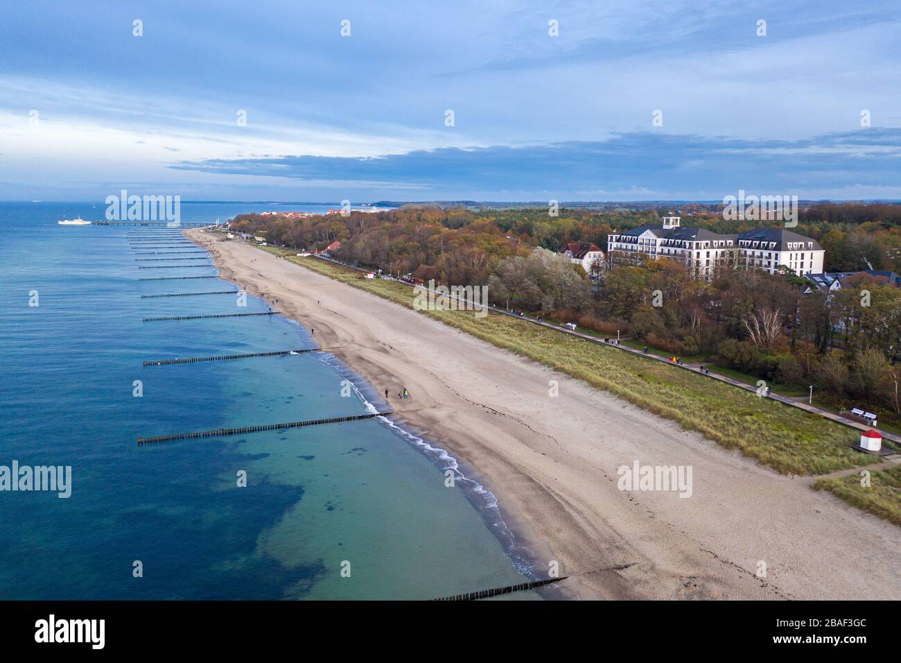 aerial view of seaside resort Kühlungsborn coastline Stock Photo