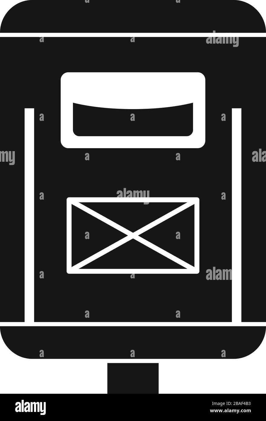 Newsletter mailbox icon. Simple illustration of newsletter mailbox ...