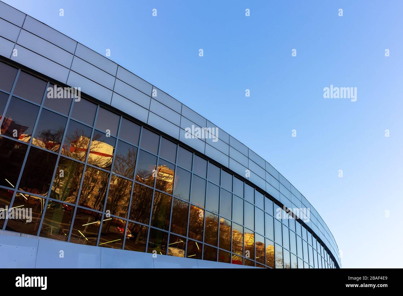 architecture round building of glass and concrete Stock Photo
