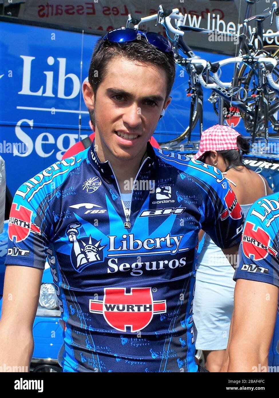 Alberto Contador,of Liberty Seguros during the Tour de France 2005, Etape 2 cycling race, Challans – Les Essarts (182 Km) on JULY 03, 2005 in Challans , France - Photo Laurent Lairys / DPPI Stock Photo
