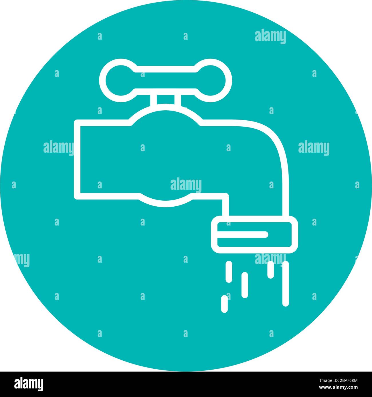 water faucet icon over white background, block style, vector ...