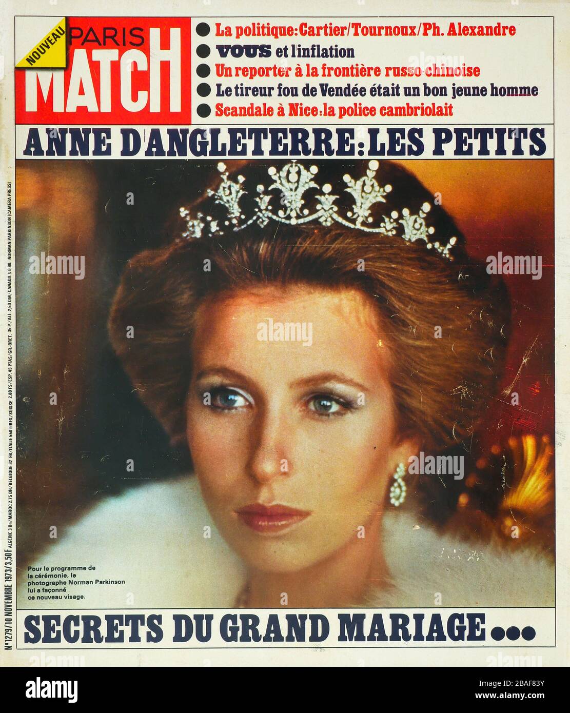 Frontpage of French news and people magazine ParisMatch, n° 1279