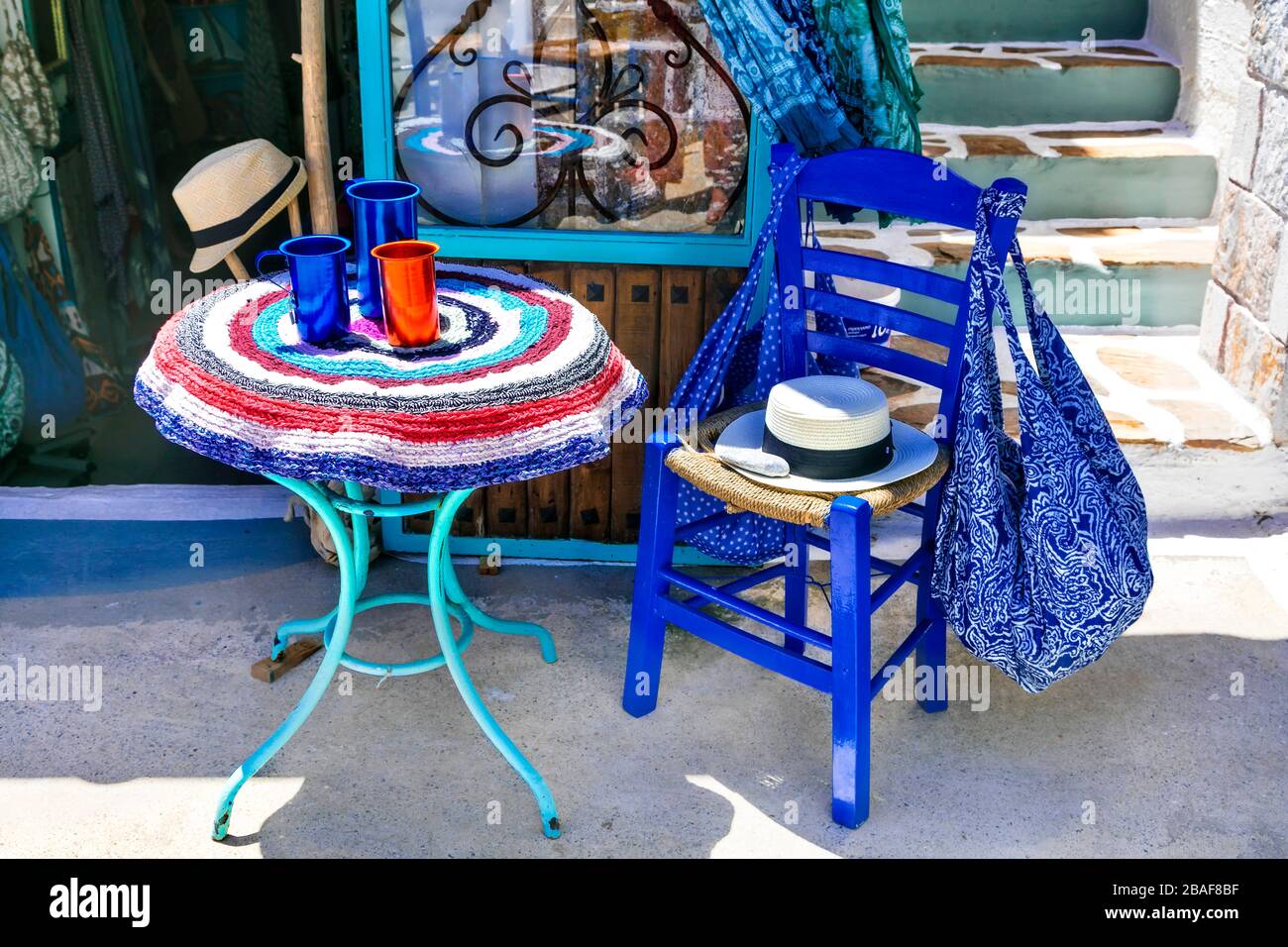 Old souvenirs shop in Amorgos island,Greece. Stock Photo