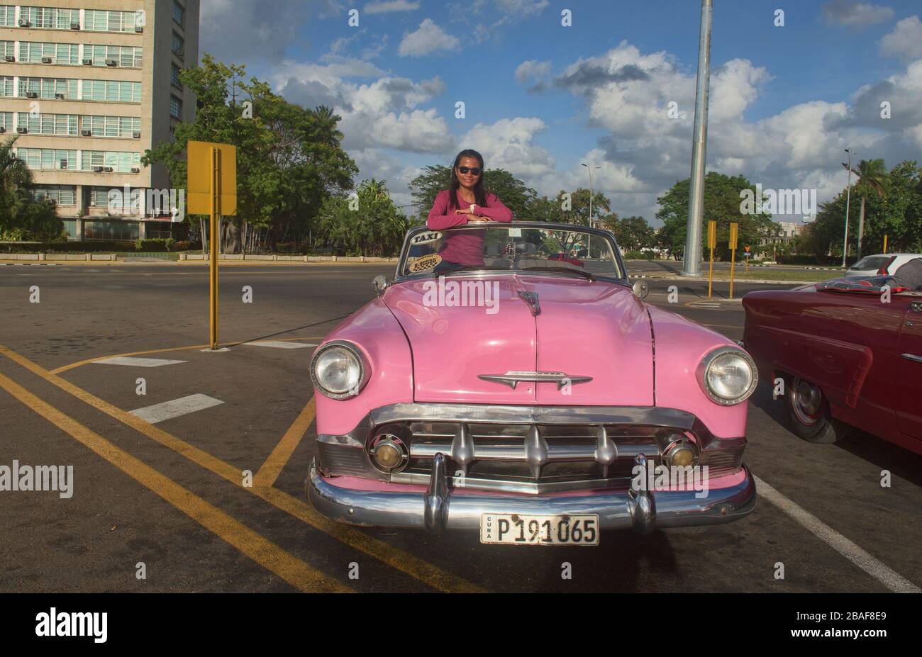 Cruising in a 1953 Chevy, Havana, Cuba Stock Photo