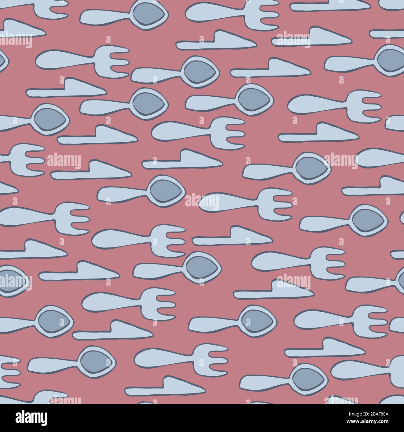 forks, spoons, snd knifes seamless vector pattern Stock Vector