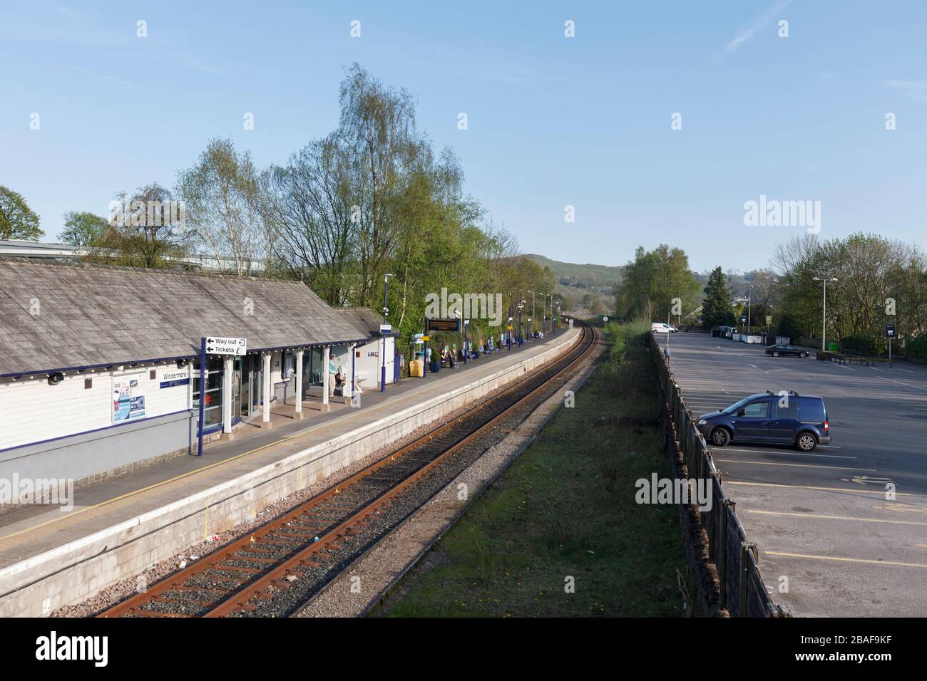 Windermere railway station, terminus of the lakes line, Cumbria, UK Stock Photo