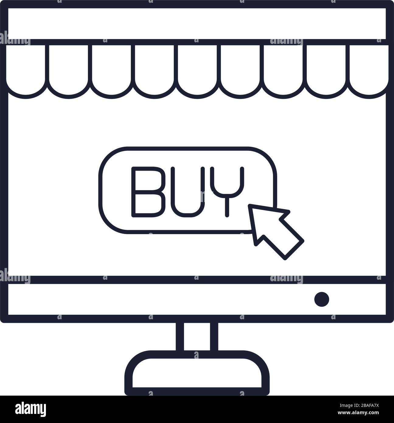 shopping online concept, computer with shopping page web on screen icon ...
