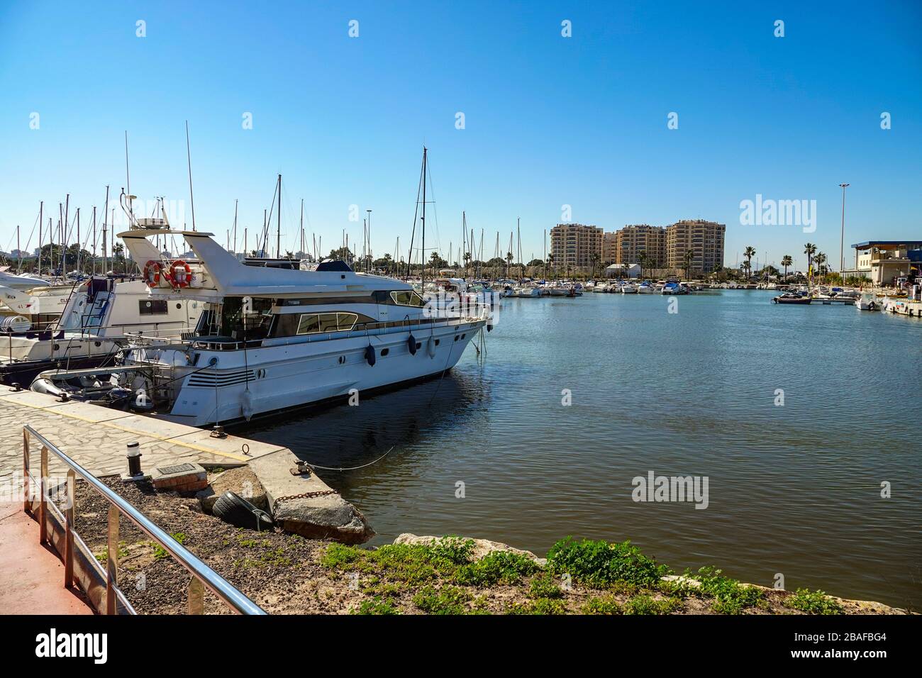 Marina De Las Dunas harbour, Guadamar del Segura, Costa Blanca, Spain Stock Photo