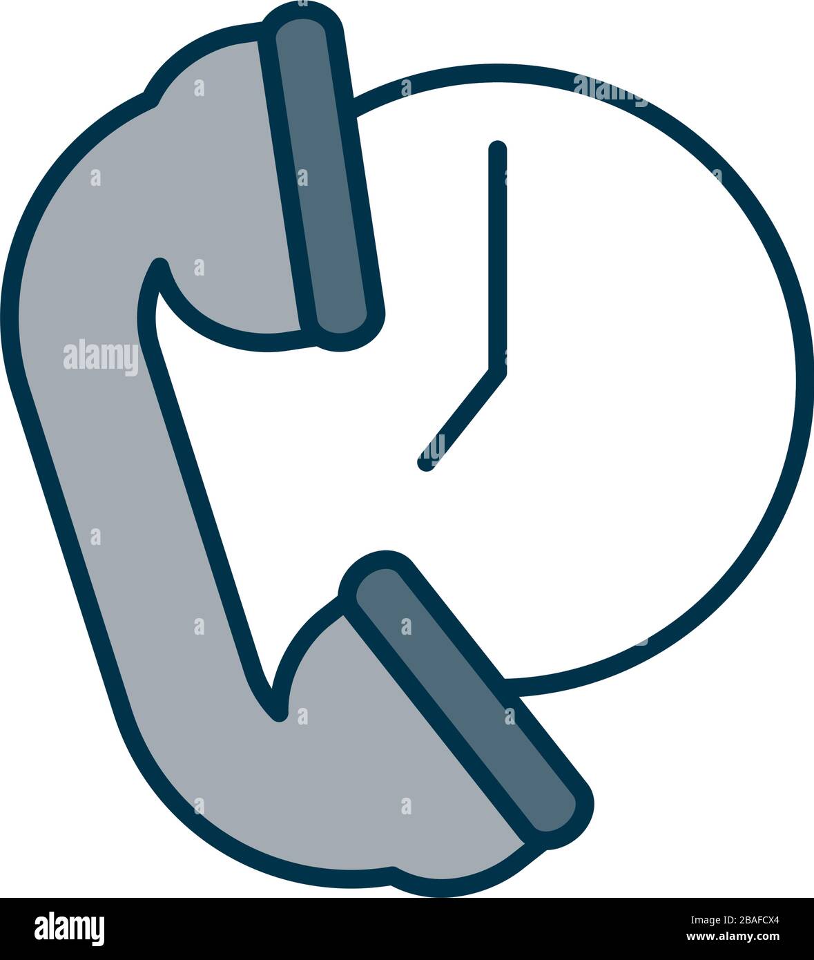 Call Service Concept Phone And Clock Icon Over White Background Fill And Line Style Vector Illustration Stock Vector Image Art Alamy