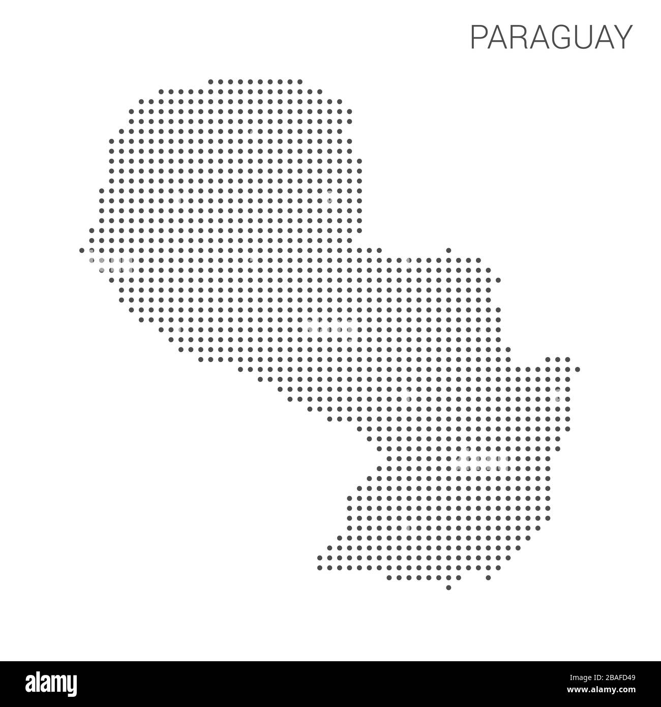 Paraguay map dotted on white background vector isolated. Illustration for technology design or infographics. Isolated on white background. Travel vect Stock Vector