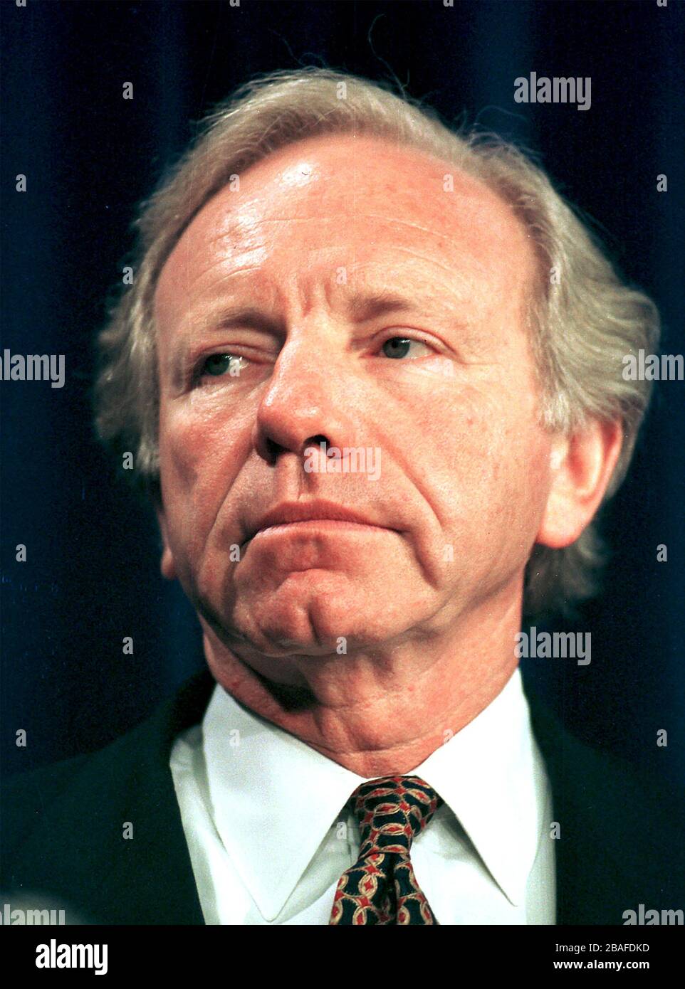 United States Senator Joseph Lieberman (Democrat of Connecticut), ranking member, US Senate Governmental Affairs Committee, releases statement 0n 5 August, 1999. The report describes the missteps, misunderstandings, and mistakes at all levels that resulted in the government's poor performance in the handling of the Wen-Ho Lee investigation. The committee held 13 hours of closed door hearings on 20 May, 1999 and 9 June, 1999 regarding the Wen-Ho Lee probe. It heard from 20 witnesses from the FBI, Department of Justice, Department of Energy, and Los Alamos Laboratory.Credit: Ron Sachs/CNP | Stock Photo