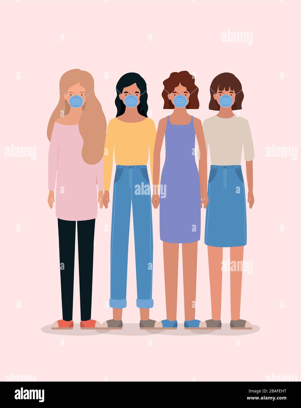 Avatar women with masks vector design Stock Vector Image & Art - Alamy