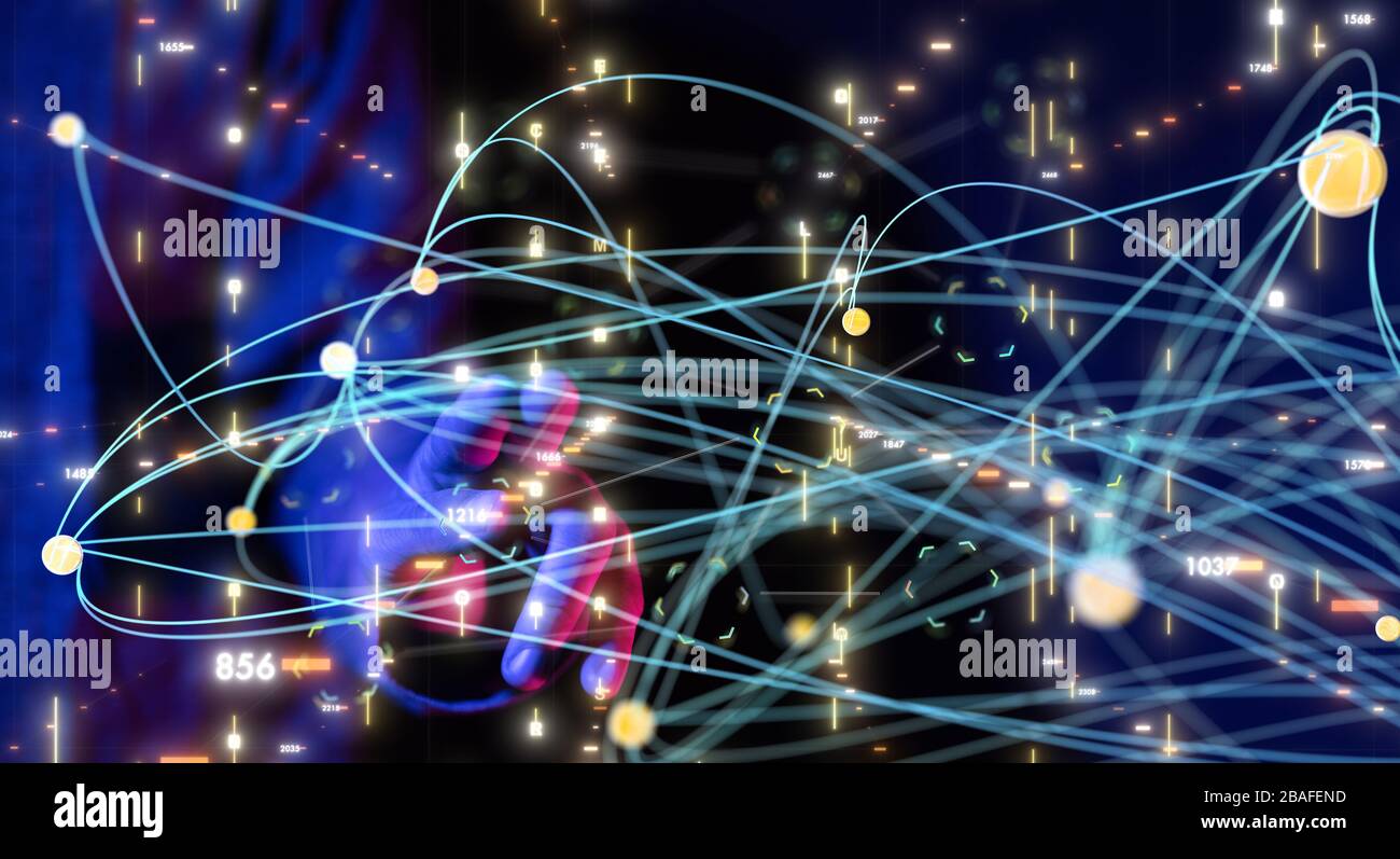A Abstract technology geometric and data Stock Photo - Alamy