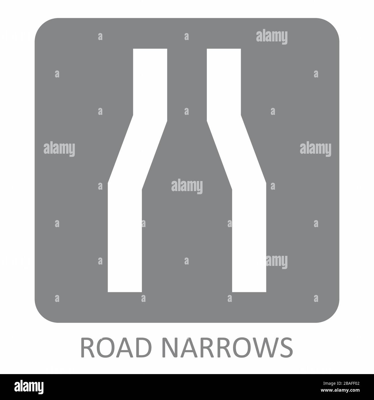 Road Narrows icon Stock Vector