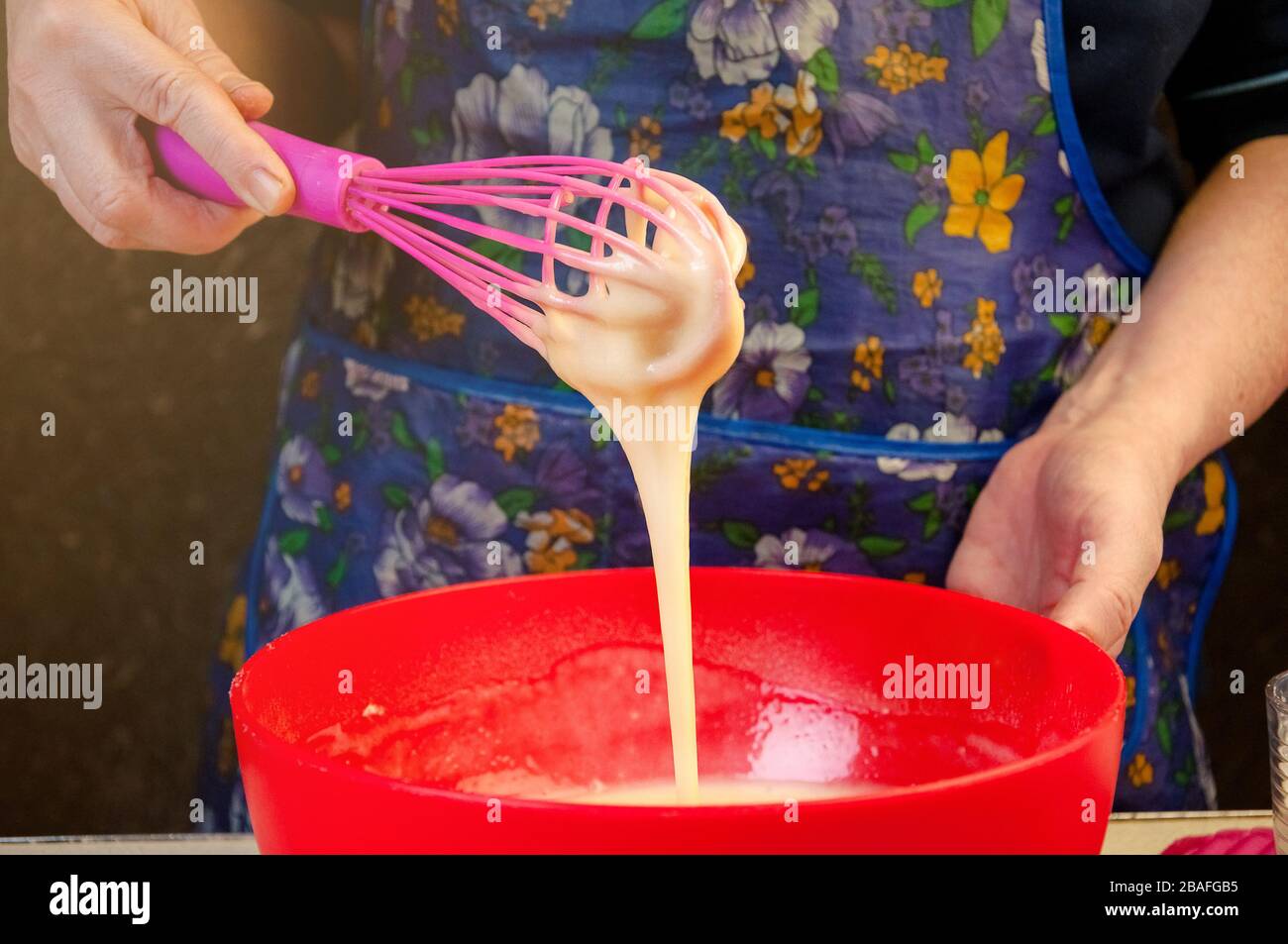Baking Ingredients and Utensils for Cooking Sponge Cake. Process