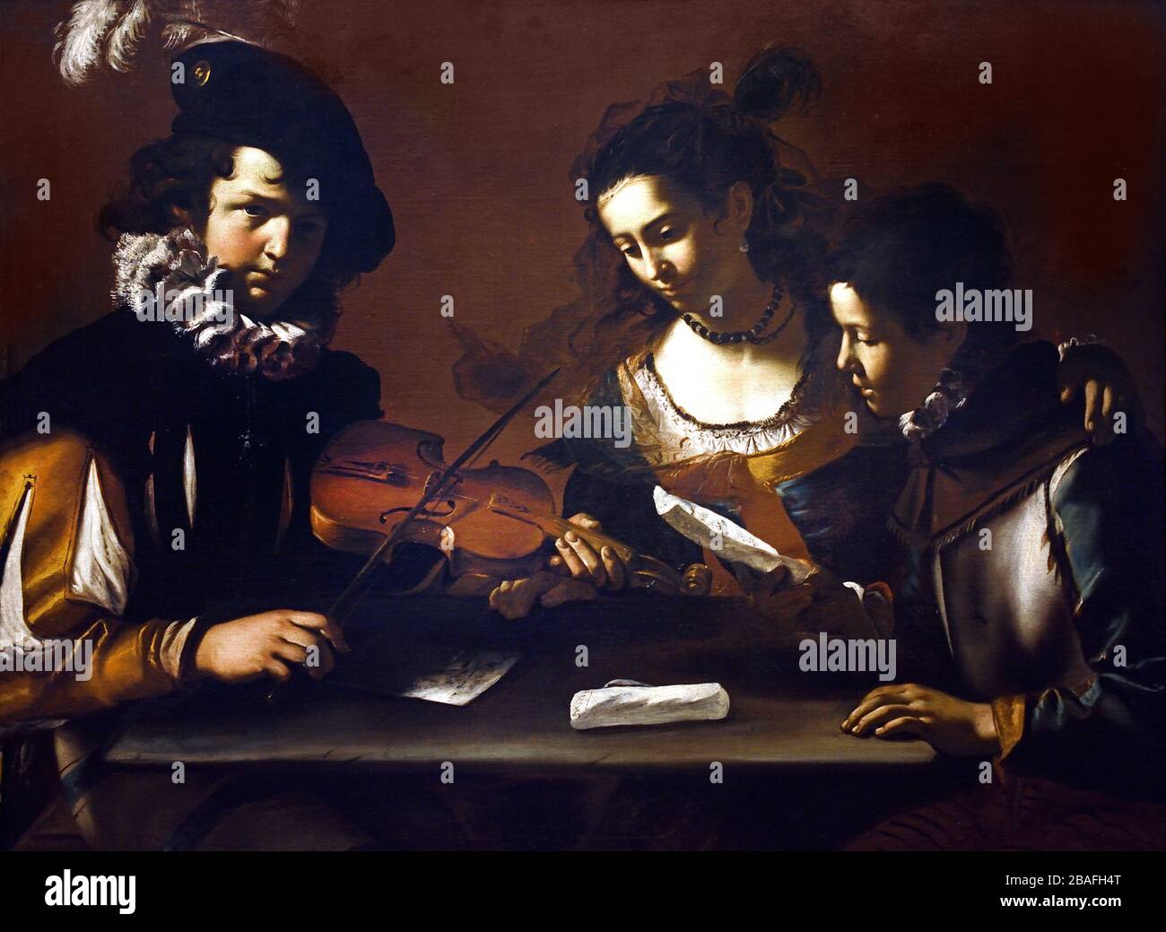 The Concert 1630-1635 Mattia Preti ( Cavaliere Calabrese) 1613-1699 Italy Italian Stock Photo