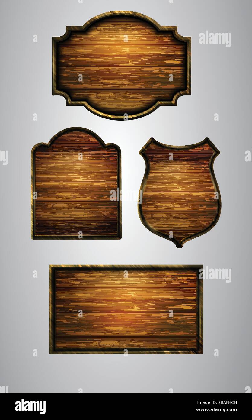 Vector realistic illustration of wooden signboard Stock Vector Image ...