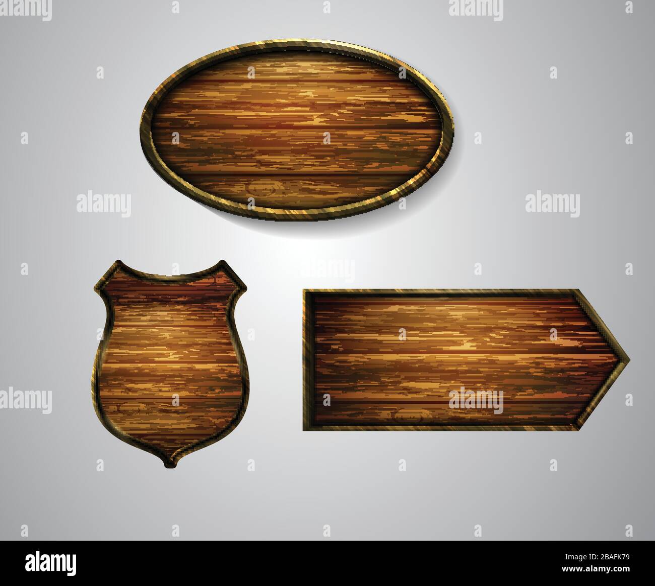 Vector realistic illustration of wooden signboard Stock Vector Image ...