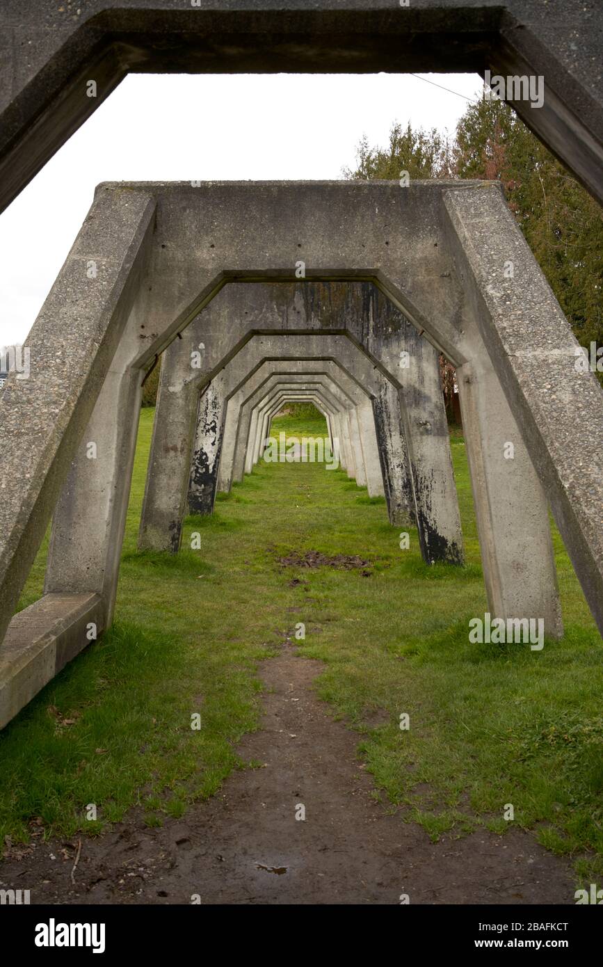 Industrial archeology at Gas Works Park in Seattle, WA. Stock Photo
