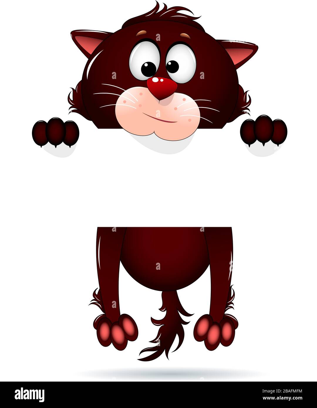 Cartoon cat on white. Greeting card. Character Stock Vector Image & Art