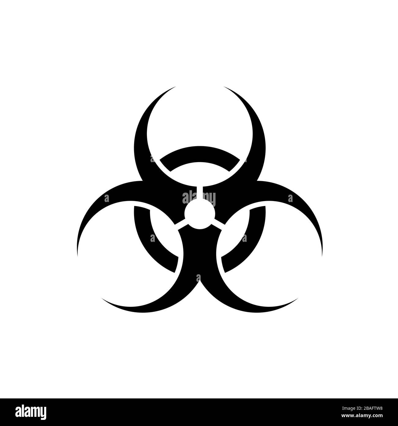 Biohazard sign. Black color icon isolated on white background. Vector illustration Stock Vector