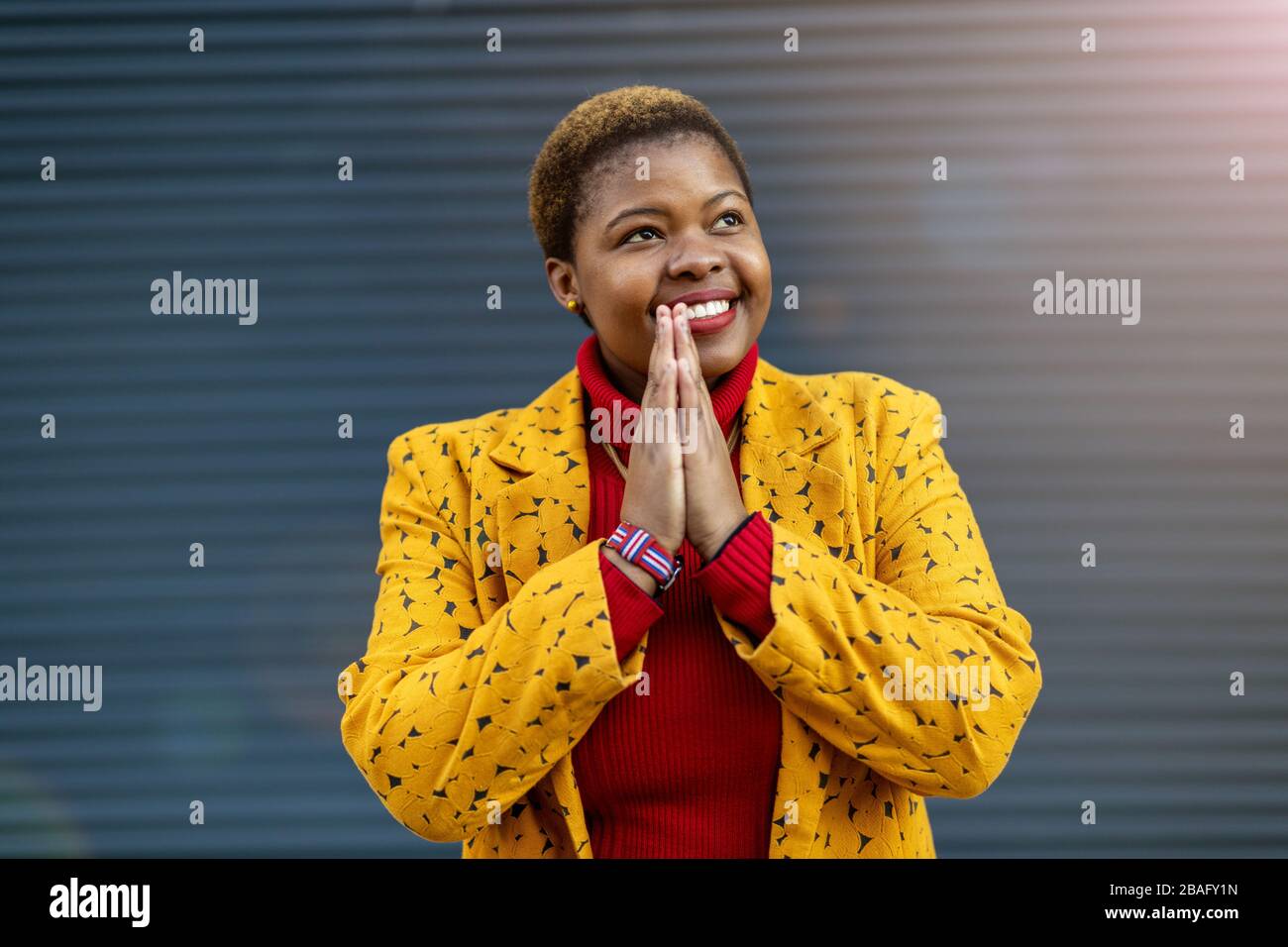 Cheerful african american woman laughing hi-res stock photography and ...