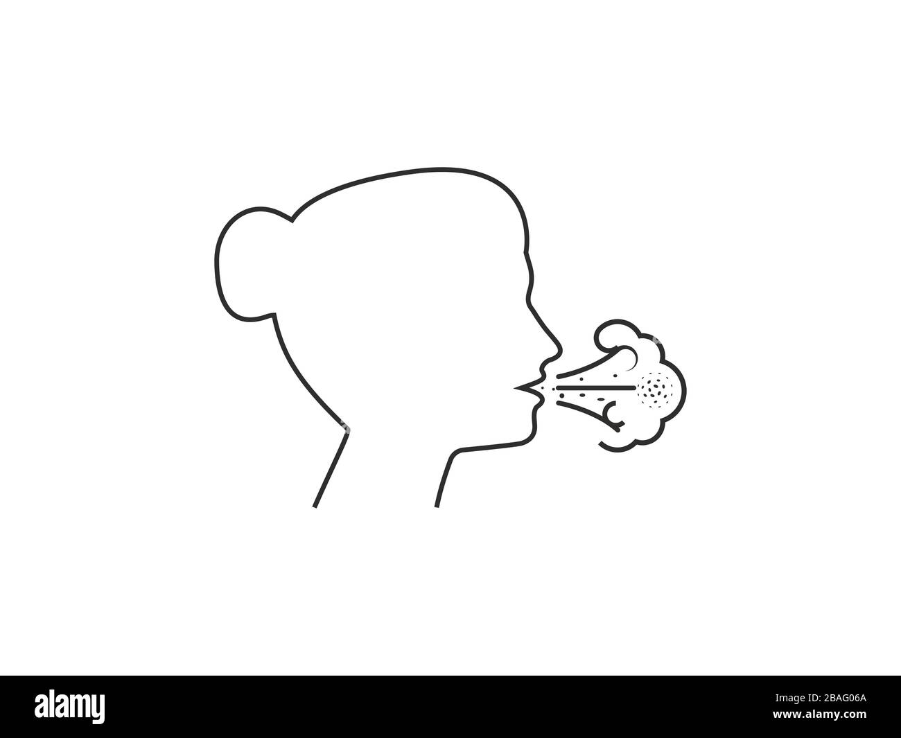 Cough, flu icon. Vector illustration, flat design. Stock Vector