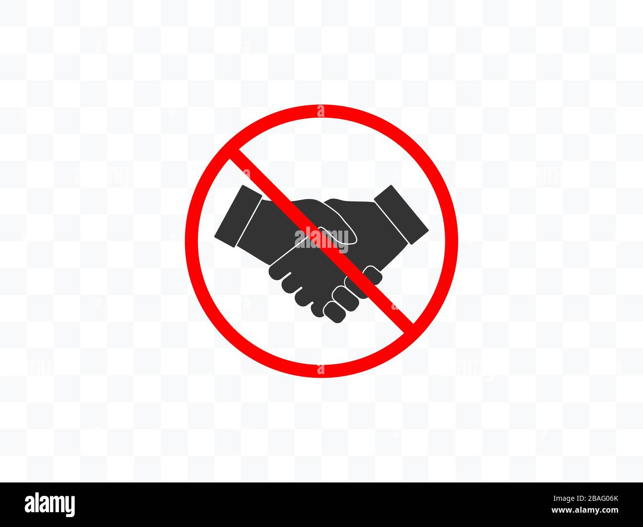 No handshake icon. Vector illustration, flat design. Stock Vector