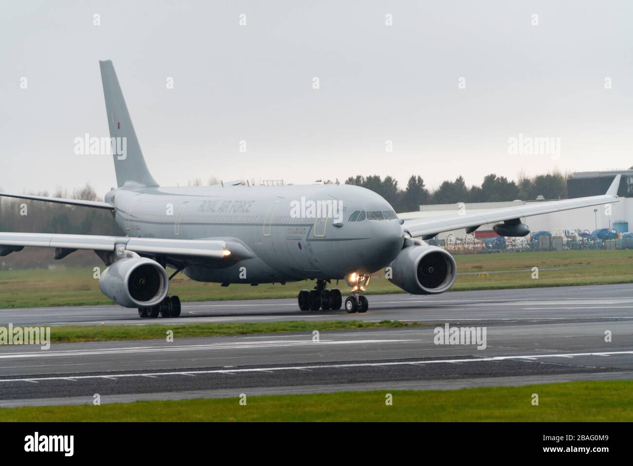 Military Royal Air Force Airbus A330 at Prestwick Airport, Ayrshire, Scotland UK Stock Photo