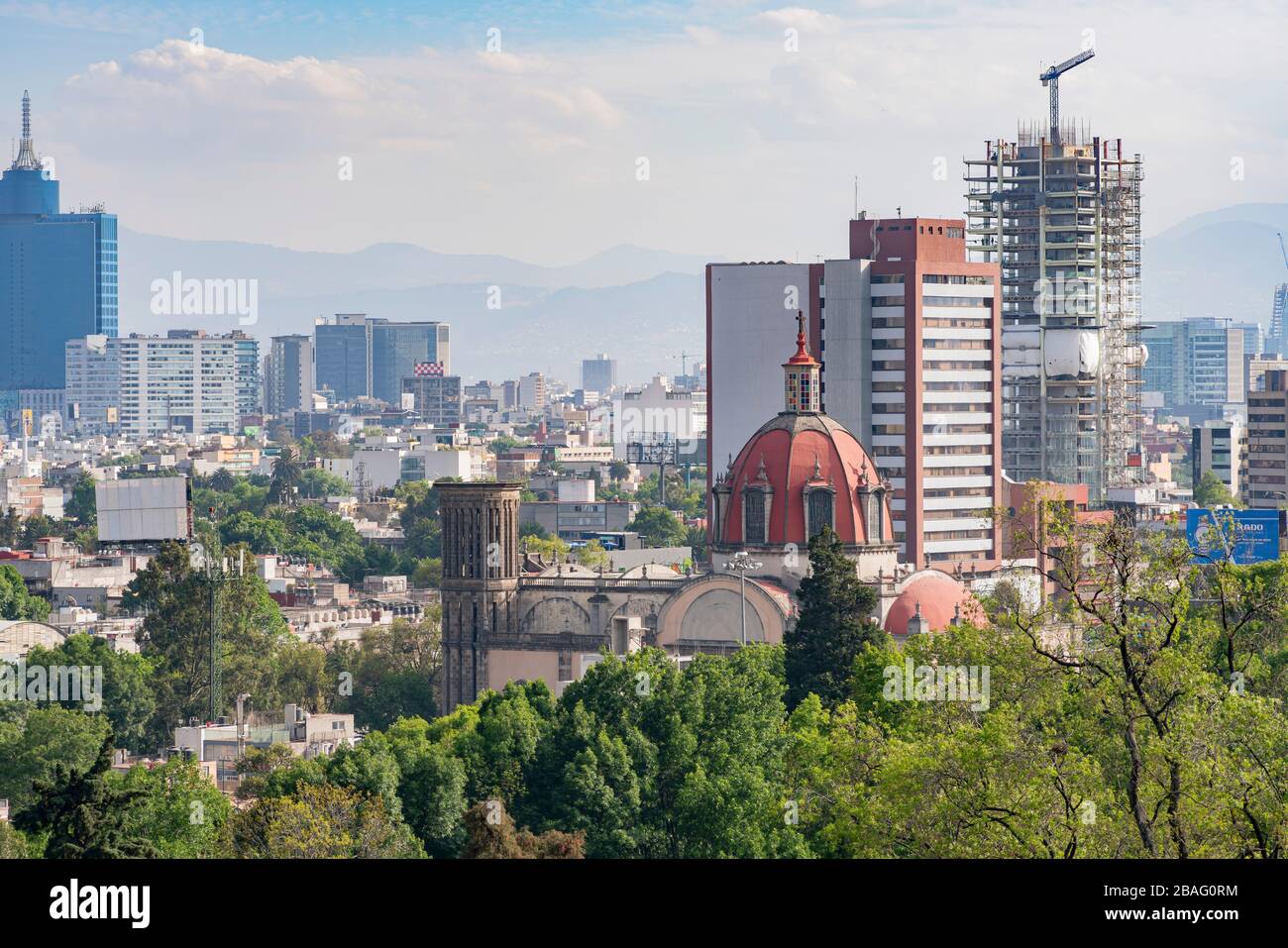 Mexico cityscape from Chapultepec Castle at Mexico City Stock Photo